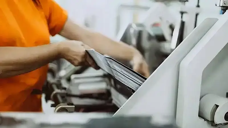 worker handling paper box