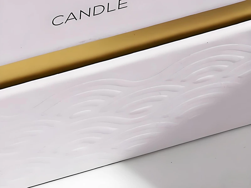 luxury candle box with embossed texture