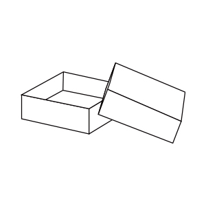 line drawing of lid & base box