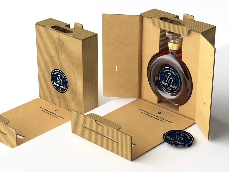 innovative corrugated cardboard packaging for liquor bottles