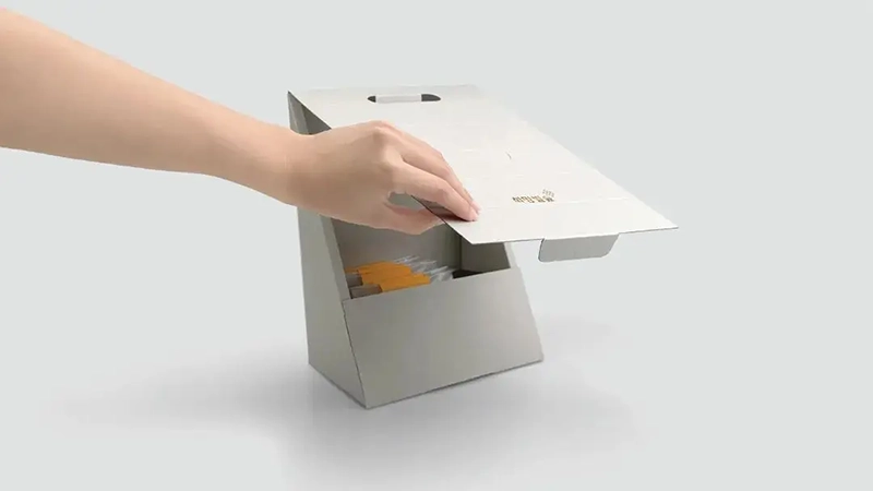 minimalist tea box with a functional dispenser design