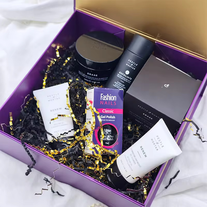 elegant rigid box containing beauty products