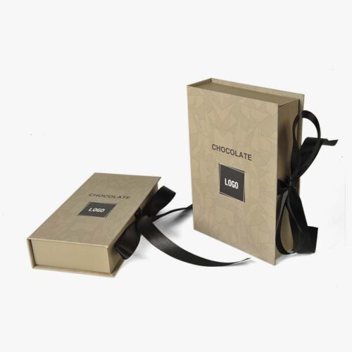 luxury box packaging with ribbon