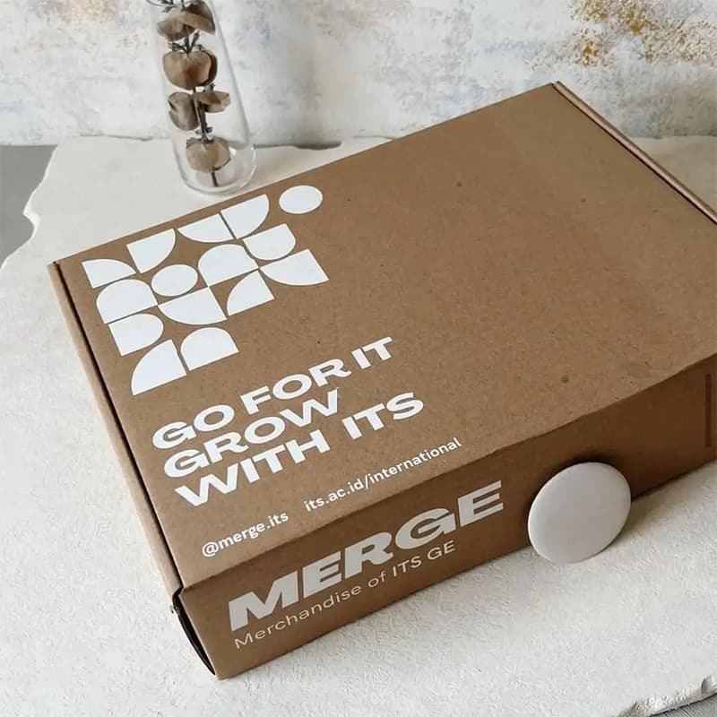 kraft box packaging with white print 1