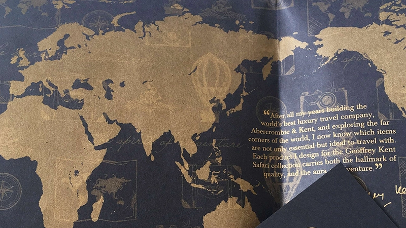 gold metallic printing map