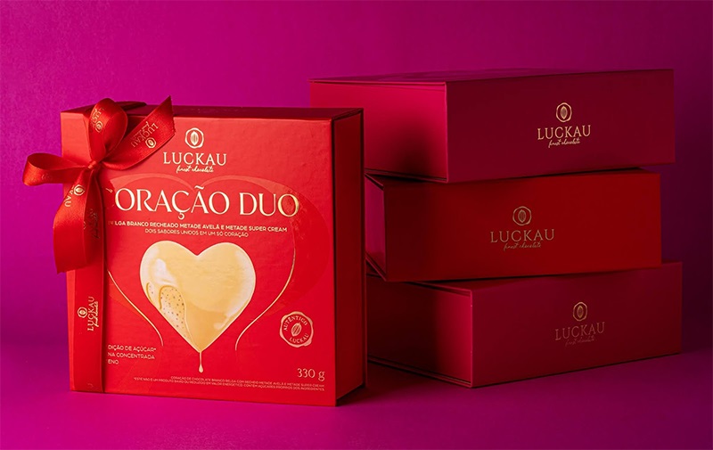 boîtes de chocolat à fermeture magnétique rouge