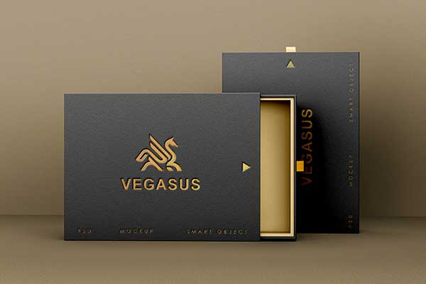 Luxury box packaging with gold foil stamping