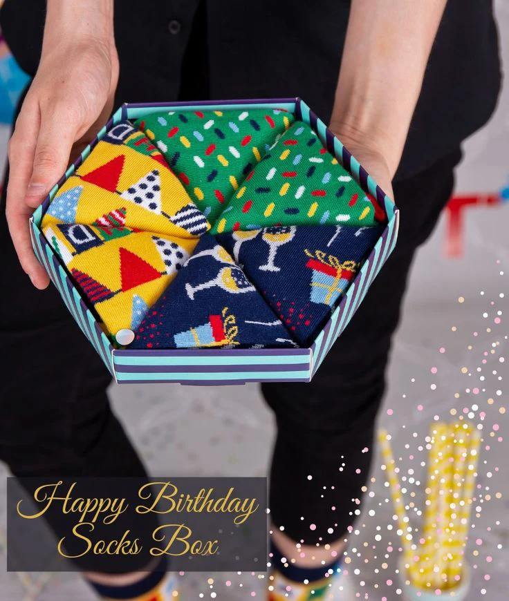 happy birthday socks box