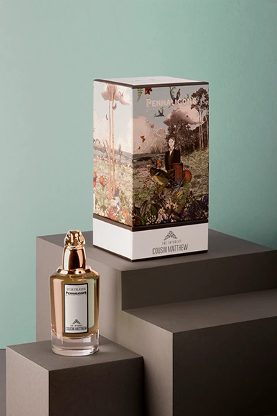 penhaligon themed perfume packaging boxes