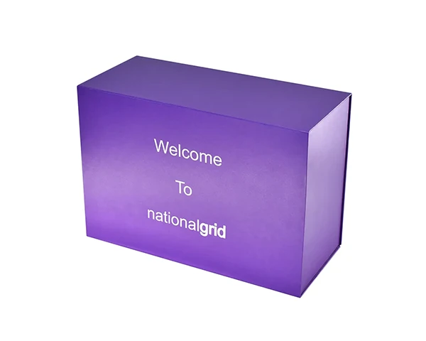 purple welcome kit box
