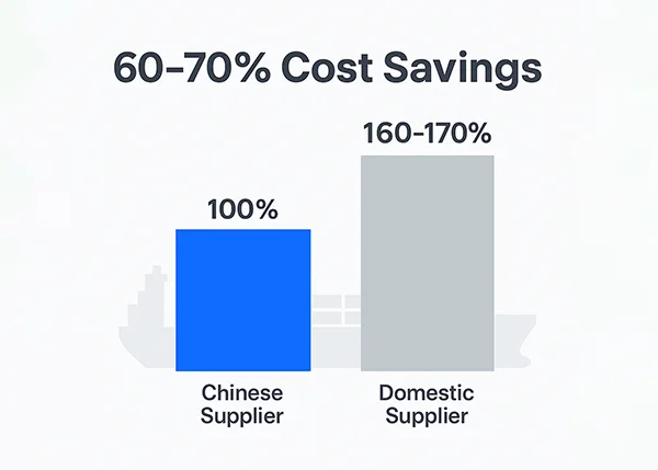 60 70% cost saving from chinese supplier