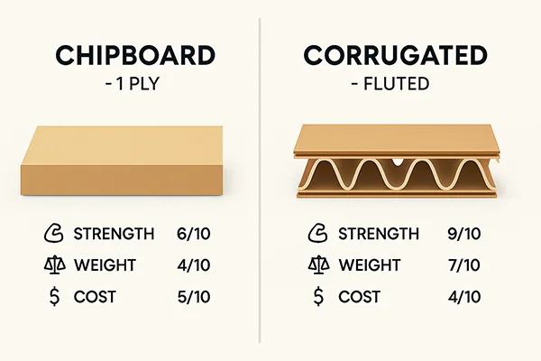 chipboard vs corrugated